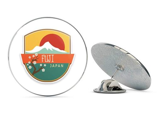 Mount Fuji Japan Japanese Round Metal 0.75" Lapel Pin Hat Shirt Pin Tie Tack Pinback2