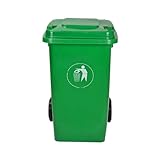 UCKYSU Kommerzieller Mülleimer Aus Kunststoff For Den Außenbereich Küchenmülleimer Industriefuß Mit Deckel(120L)