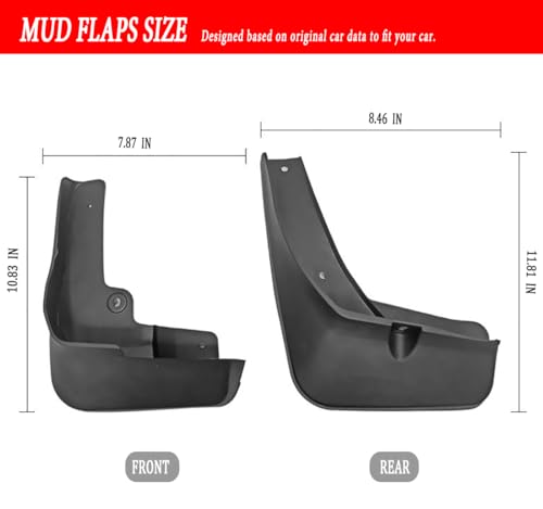 Image of Mud Flaps Guards Fit for 2017-2020 Mitsubishi Eclipse Cross, Front & Rear Splash Guards Accessories - 4 Pc, Black