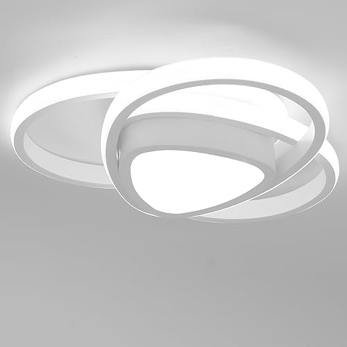 Plafondnier LED 36W 3 ronds blanc froid 6000K moderne pour couloir et cuisine