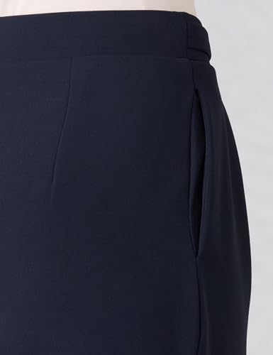 Image of Amazon Brand - Symbol Women Wide Leg Pleated Knit Crape Casual Trouser (Available in Plus Sizes)