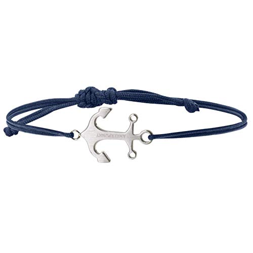 Preisvergleich Produktbild ANKERPUNKT Armband Damen Herren Anker Armband silber Edelstahl Stoffband blau Unisex