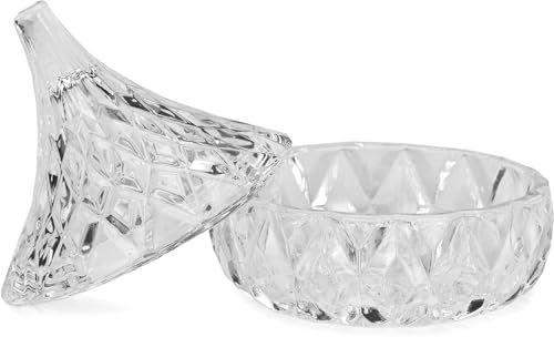 Image of Multipurpose Kitchen Storage Glass Candy /Container With Lid, Pack Of 1, 8x8x9 CM