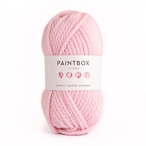 Paintbox Yarns Simply Super Chunky Yarn 3.53oz (100g), 66 Yards (60m) - Candyfloss Pink Wool for Crochet or Knitting - Soft, Cosy for Blankets, Scarves