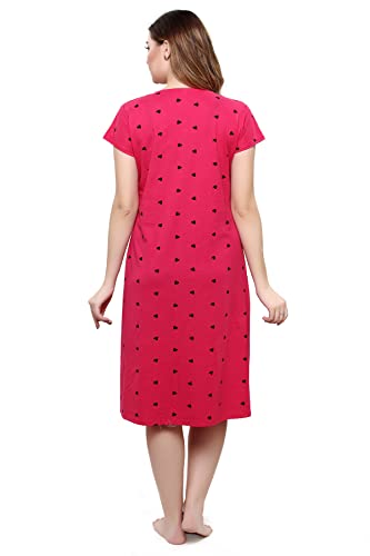 Image of TIGYWIGY Women's Cotton Printed Knee Length Maternity /Feeding /Nursing Nighty