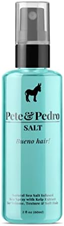 Pete & Pedro SALT - Natural Sea Salt Spray for Hair Men & Women, Adds Instant Volume, Texture, Thickness, & Light Hold | Texturizing & Thickening Seasalt Spray Hair | As Seen on Shark Tank, 2 oz.