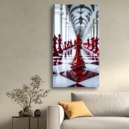 Tableau évêque rouge affiche artistique échecs art mural inspiration - 3