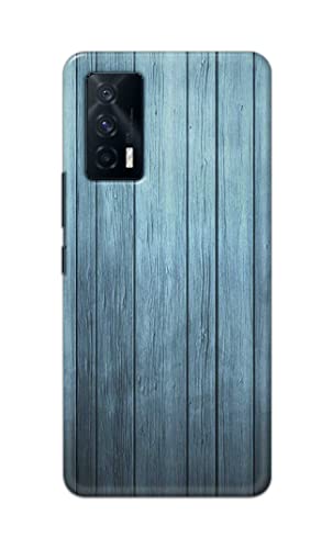 Image of Printed Hard Back Cover Case for Vivo iQOO 7 5G Back Cover (Wooden Blue) -702