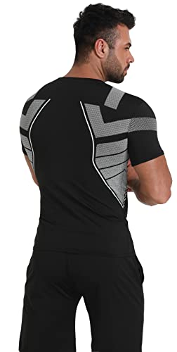 Image of BUYJYA 5Pcs Men's Compression Pants Shirt Top Long Sleeve Jacket Athletic Sets Gym Clothing Mens Workout Valentine's Day gift