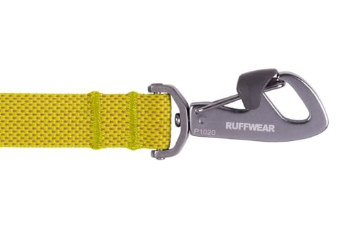 Ruffwear Flagline Hundeleine, schnelle, leichte, Starke Leine, 2-in-1 Hand- oder Taillenleine zum Laufen, Ufbewahrungstasche und sicher abschließbarer Crux-Clip, Lichen Green (One Size, All Breeds)