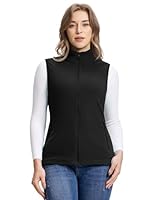 Outdoor Ventures Damen Fleece Weste Ultraleichte Polar Fleeceweste Dünne Outdoor Luafwesten für Frauen Ärmellos Jacke mit 4 Taschen Frühlings Herbst für Laufen Wandern Camping, Schwarz 2XL