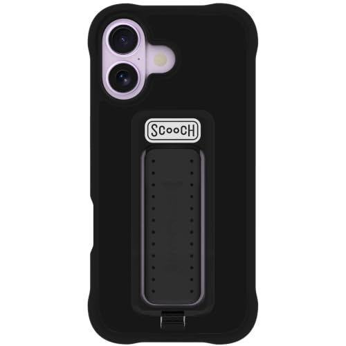 Scooch for iPhone 17 Case with Stand, Wingman 5-in-1 Kickstand Case, Military Grade Drop Protection, Pop-Out Kickstand, Grip, Car Mount, Black