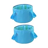 Ipetboom 2 Stück Faltbarer Outdoor Eimer Faltbar mit Griff Kompakt Tragbar für Camping Wandern...