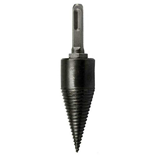 tangyuandain Splitting Wood Cone Drill Bit, 38mm Wood Splitter Screw Cones Log Wood Auger Splitter, Wood Breaker Tool, Kindling Firewood Splitter Reamer Punch Driver Drill for Household Use
