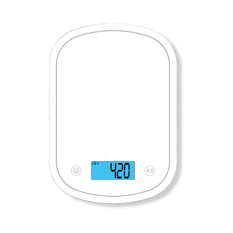 La pantalla digital de la báscula de alimentos muestra el peso en gramos, onzas, mililitros y libras para preparar comidas, cocinar y hornear una necesidad de cocina diseñada (Color : White) little