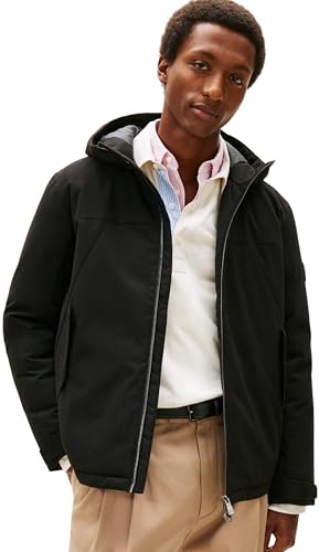 Tommy Hilfiger Tech Herren Jacke mit Kapuze, gepolstert, MW0MW42823, Schwarz, Größe S, Schwarz (Schwarz), S 1
