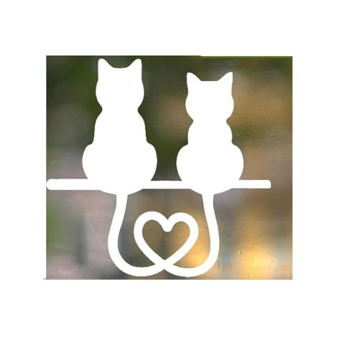 Autocollants de fenêtre de voiture en forme de cœur de chat mignon