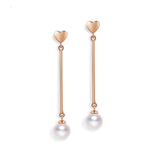 Daesar 18Ct Rose Gold Earrings Women Heart Pearl Earrings Drop Dangle Rose Gold Earrings Wedding #TOP16