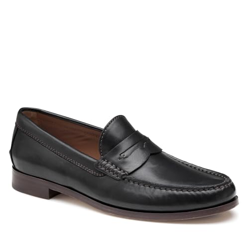 Image of Johnston & Murphy Men's Baldwin Penny Loafer, Black Sheepskin, 12 M