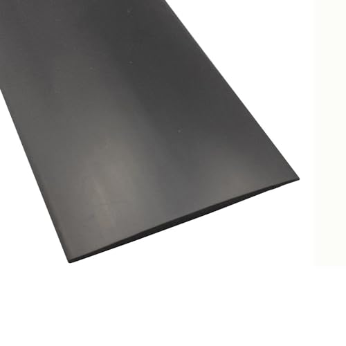 Tira de Transición de Suelo Autoadhesiva de PVC - 1 m x 5 cm, Perfil Laminado Plano para Umbral, Borde de Suelo, Color Negro