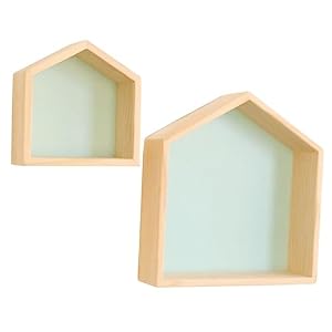 Generic 壁掛け収納棚 木製 家の形デザイン 子供部屋用 本や装飾品のディスプレイに