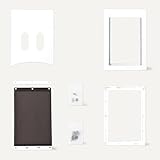 Amazon Basics Verstellbare Hunde- und Katzentür aus Kunststoff, Mittelgroß, 26,7cm x 38,1cm x 9,9cm, Weiß und Grau