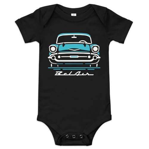 Turquoise 1957 Bel Air Onesie for Little Antique Car Lovers Baby one Piece