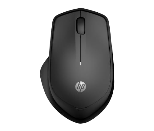 HP - PC Souris Silent 280 M sans Fil, Technologie LED Bleue, réduction du Bruit jusqu'à 90%, 3 Boutons et Roulette de Glissement, Design Ergonomique, récepteur Nano Inclus, Design Moderne, Bleu