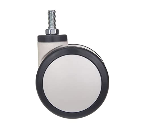 Roulettes médicales 5 pouces tige filetée M12x25 pivotante charge 200 kg sans frein
