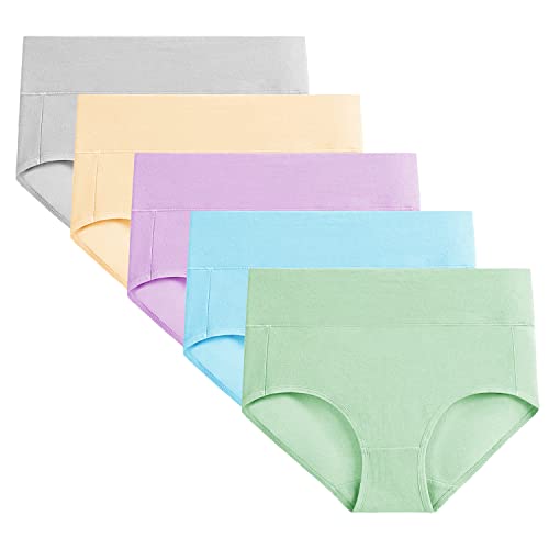 image for Molasus Women's Soft Cotton Underwear Briefs High Waisted Postpartum P