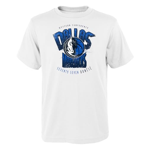 NBA Dallas Mavericks Luca Doncic #77 - Camiseta con logo Big Arch, color blanco, Blanco, M