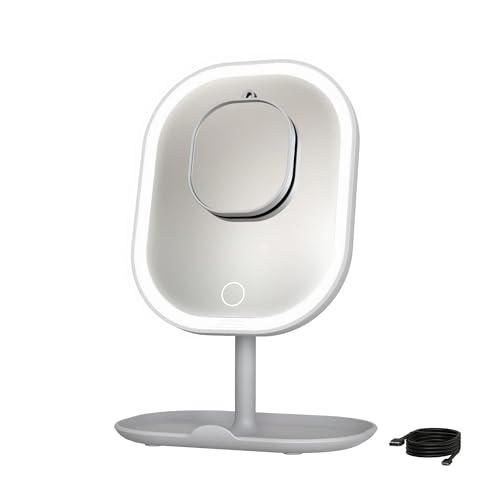 Rechargeable LED Makeup Mirror with Lights and Magnifier