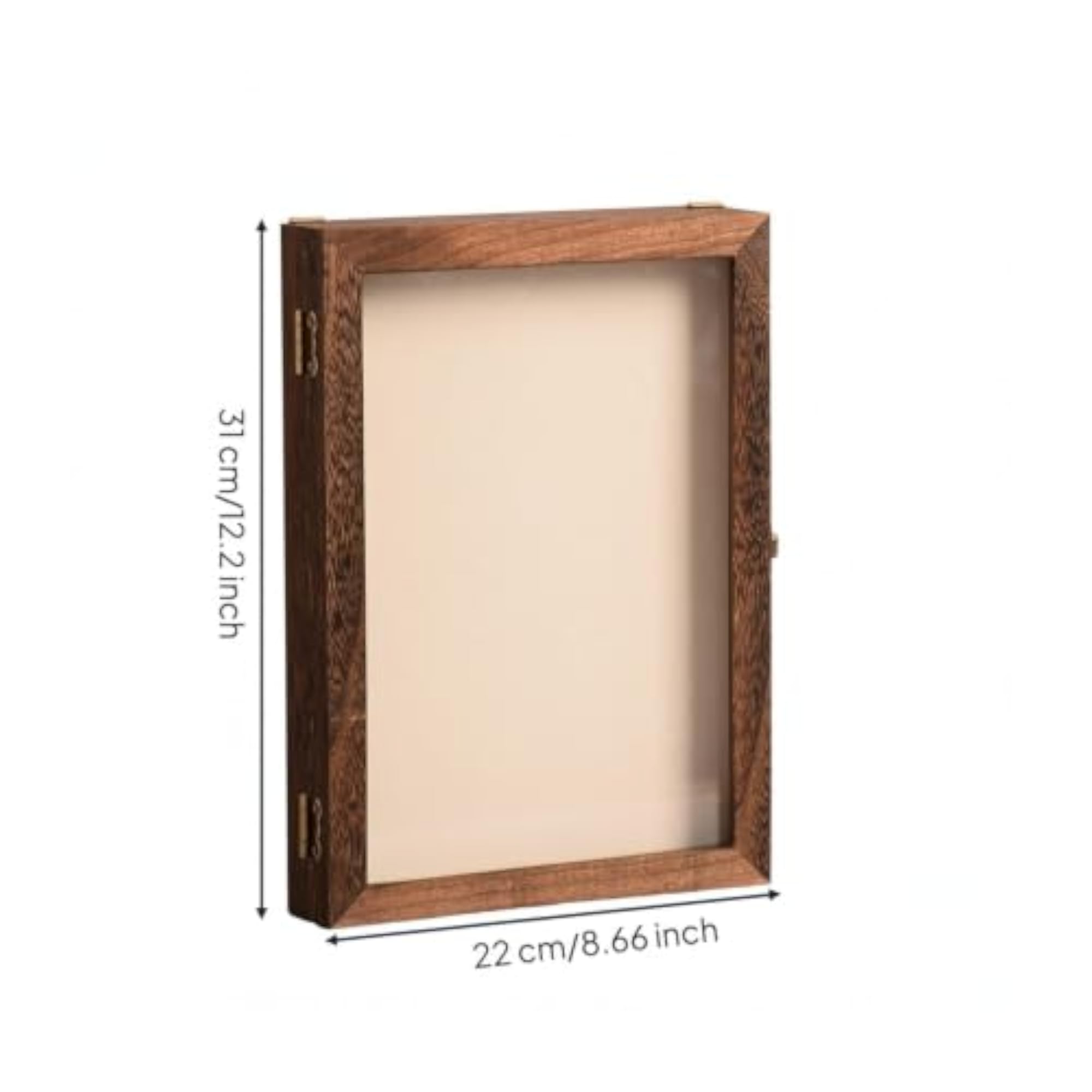 Transparent Wooden Display Case with Hinged Door