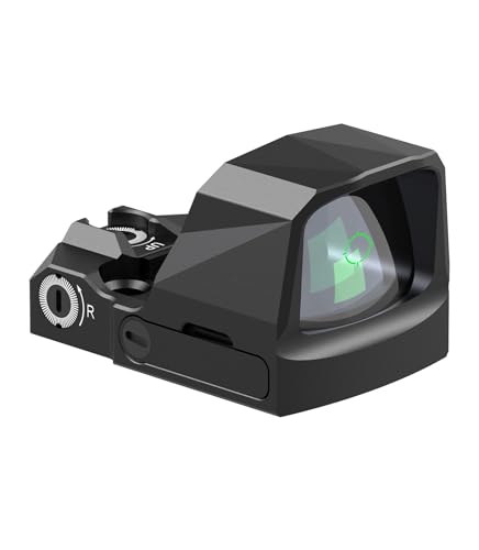 VOTATU PMD505-G RMSc Micro Green Dot Multi-Reticle Shake Awake Open Reflex Sight for Sub-Compact Pistol - 2 MOA Dot 46 MOA Circle Optic