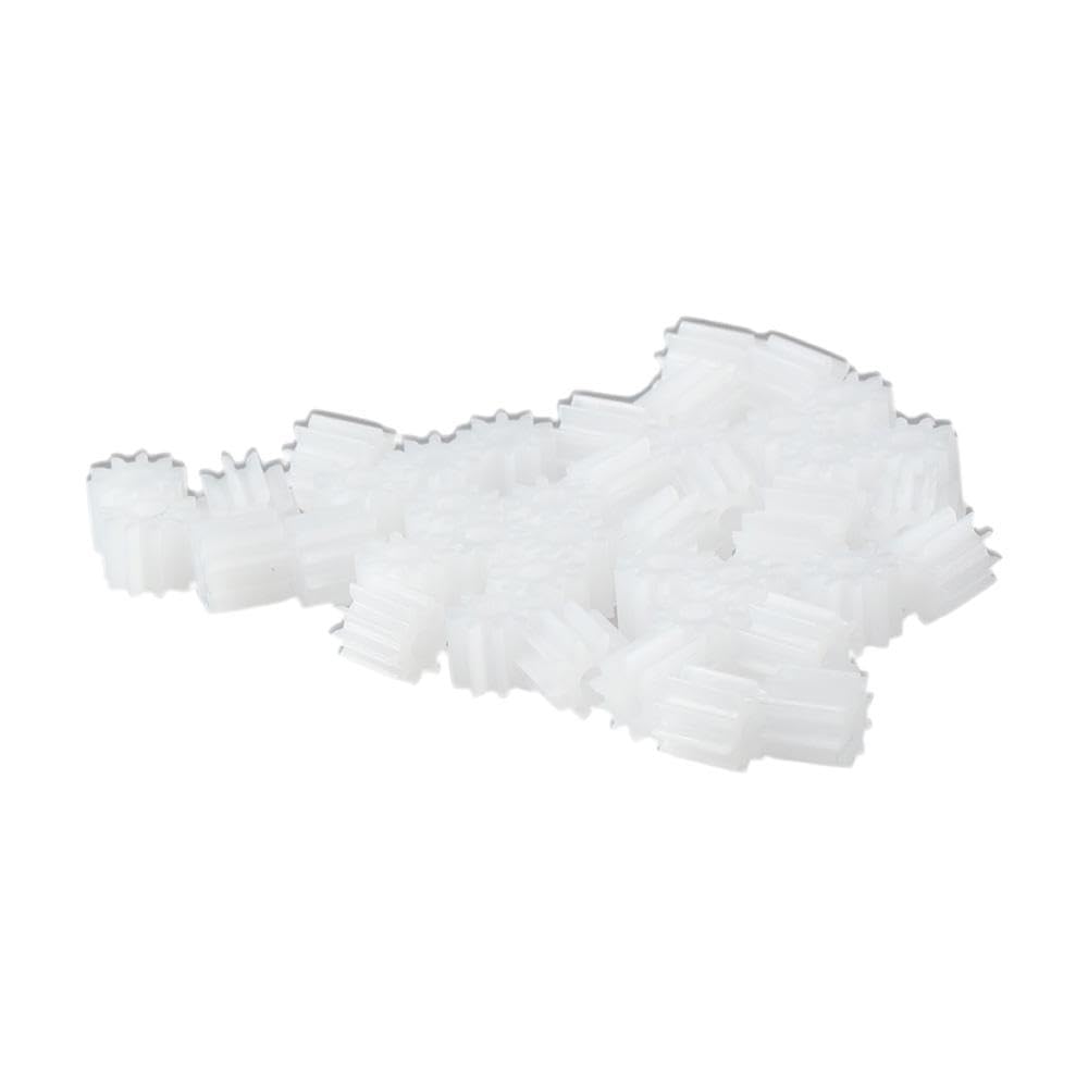 FEIYING 50pcs Plastic Gears White,Plastic Worm Gears, 102A Reduction Gear for DIY Cars, Robots