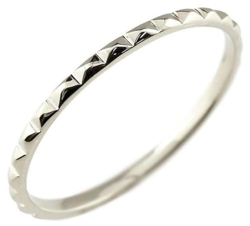 [アトラス] 指輪 メンズ リング ピンキーリング 地金リング ホワイトゴールドk10 10金 極細 華奢 ストレート 男性用 人気 13号