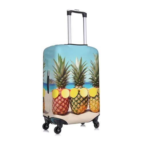 Yellow Geometric Pineapple Luggage Cover Elastic Washable Suitcase Cover Anti-Scratch Suitcase Protector Spandex Luggage Protector Travel Baggage Covers for 18-32 inch Luggage, X-Large2