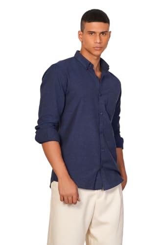 Image of Aatman Men's Eco-Friendly Cotton Shirt | Casual | Plain | Full Sleeve | Summer Regular Fit