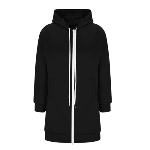 ChicCrate Long Hoodies for Women Zipper Drawstring Hooded Jacket Fall/Winter Lightweight Casual Sweatshirts with Pockets3