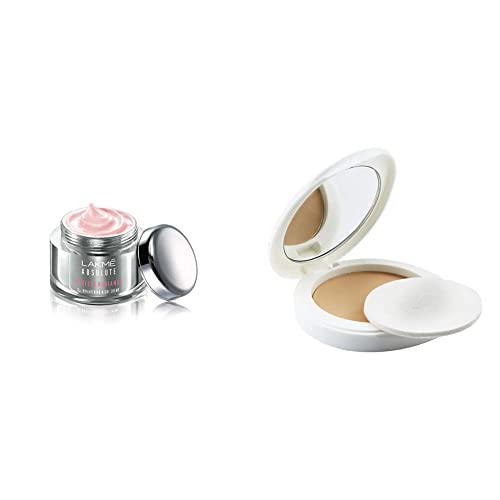 Image of Lakme Absolute Perfect Radiance Cream Skin lightening /Brightening Night Creme, 50g and Perfect Radiance Compact, Ivory Fair 01, 8g