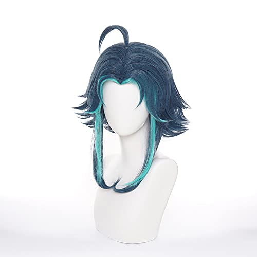 OSIAS Color Layered Xiao Genshin Impact Cosplay Wig for Man and Boys, Xiao Wig, Längd: 22.86 cm, Höjd: 2.54 cm - Image 2