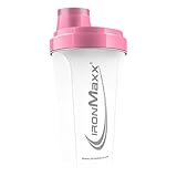 IronMaxx Shaker Protéine Blanc Gelé Rose 700 ml – Anti fuite avec passoire et graduation précise sans BPA accessoire pratique pour la préparation de shakes whey protein isolate et bulk au quotidien