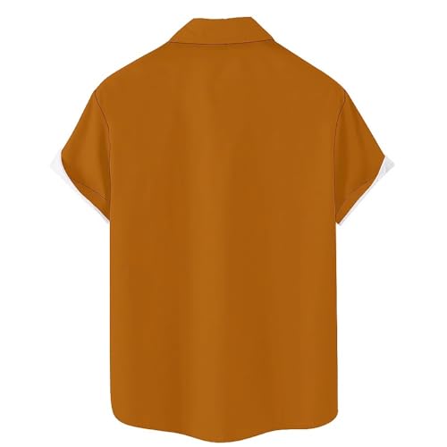 Mens Thaksgiving Hawaiian Shirts Turkey Short Sleeve Button-Down Shirt Loose Fit Casual Bowling Tops2