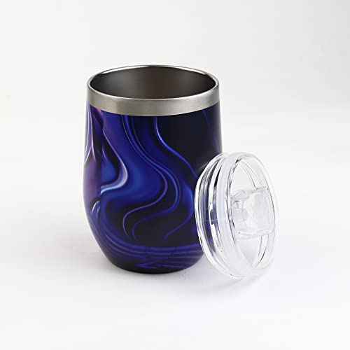 Jielinger Stainless Steel Tumbler With Lid And Gift Box - Wine Tumbler Double Wall Vacuum Insulated Travel Tumbler Cup For Coffee, Wine, Cocktails, Ice Cream (12 Oz, Flowing Lights) #TOP2