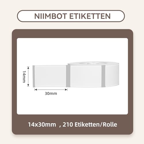 NIIMBOT Thermal Labels Self-Adhesive 14 x 30 mm Label Printer Thermal Paper Compatible with D110 D11 D101 Label Printer, 210 Labels/Roll (3 Roll Pack, Transparent)