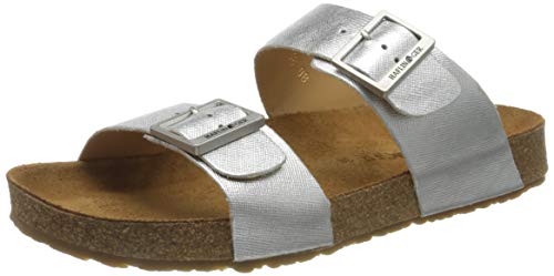 Image of HAFLINGER Andrea Elegant Leather Sandals with Rubber Sole and Cork Latex Footbed Unisex