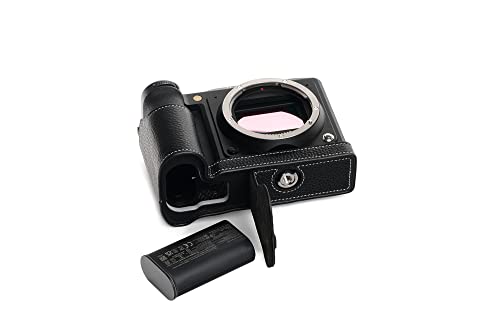 Zakao - Funda para cámara Hasselblad X2D 100C, hecha a mano, de piel auténtica, con apertura inferior y correa de mano, Black, Estuche de belleza - imagen 5