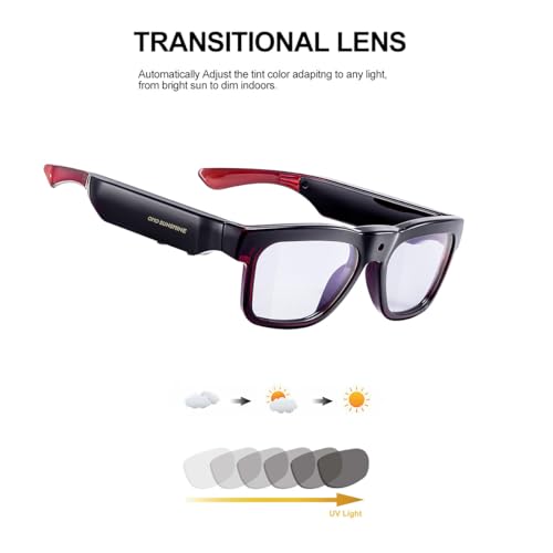 Image of OHO 1080P Camera Bluetooth Smart Glasses, Hands-Free Video Recording, UV Protection, Sweat-Resistant, Lightweight Unisex Daily & Outdoor Wear