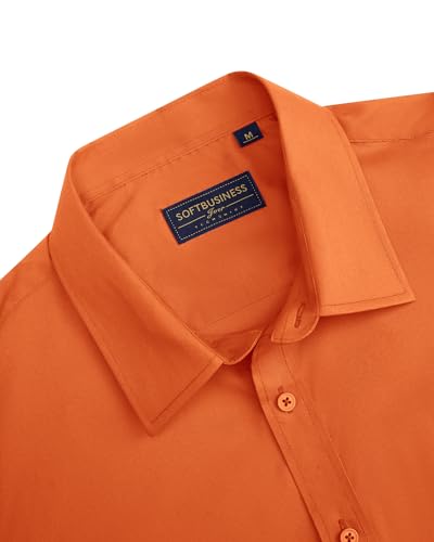 Image of J.VER Men's Short Sleeve Dress Shirts Stretch Stain Shield Casual Button Down Shirts Solid Formal Shirt
