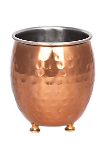Gocraft Succulent Planter Pot Set Of 2 - Hammered Copper Finish Mule Mug Inspired, Small Cactus Herb Plant Pot Window Box Container For Home Office Desktop Tabletop Decoration #TOP2